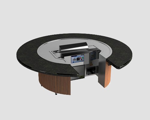 Circle Teppanyaki Table Equipment For Hotel