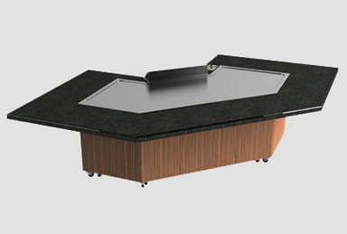 Bow Teppanyaki Table Equipment For Restaurant